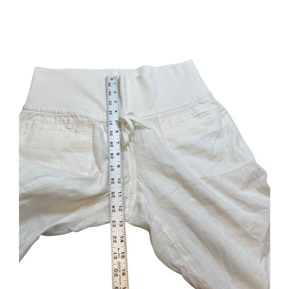 Theory Women's Wide Leg Pants Size Medium- 100% Linen- Elastic Waist- 30.5" Ins - Picture 8 of 8
